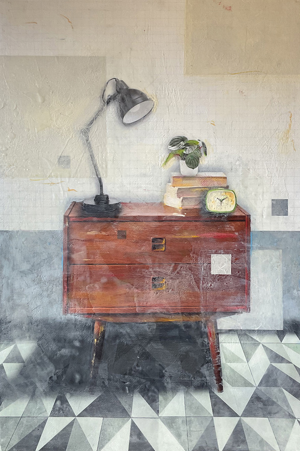 Mid-Century Mood | Encaustic Painting | 24x36 Mid-Century Mood | Encaustic Painting | 24x36