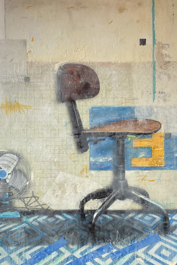 Functional Blues | Encaustic Painting | 24x36 Functional Blues | Encaustic Painting | 24x36